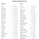 Bottom Dwellers set list