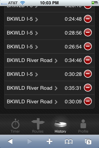 Commute Timer History