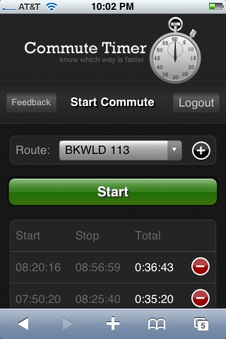 Commute Timer Start