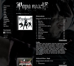 Papa Roach discography page